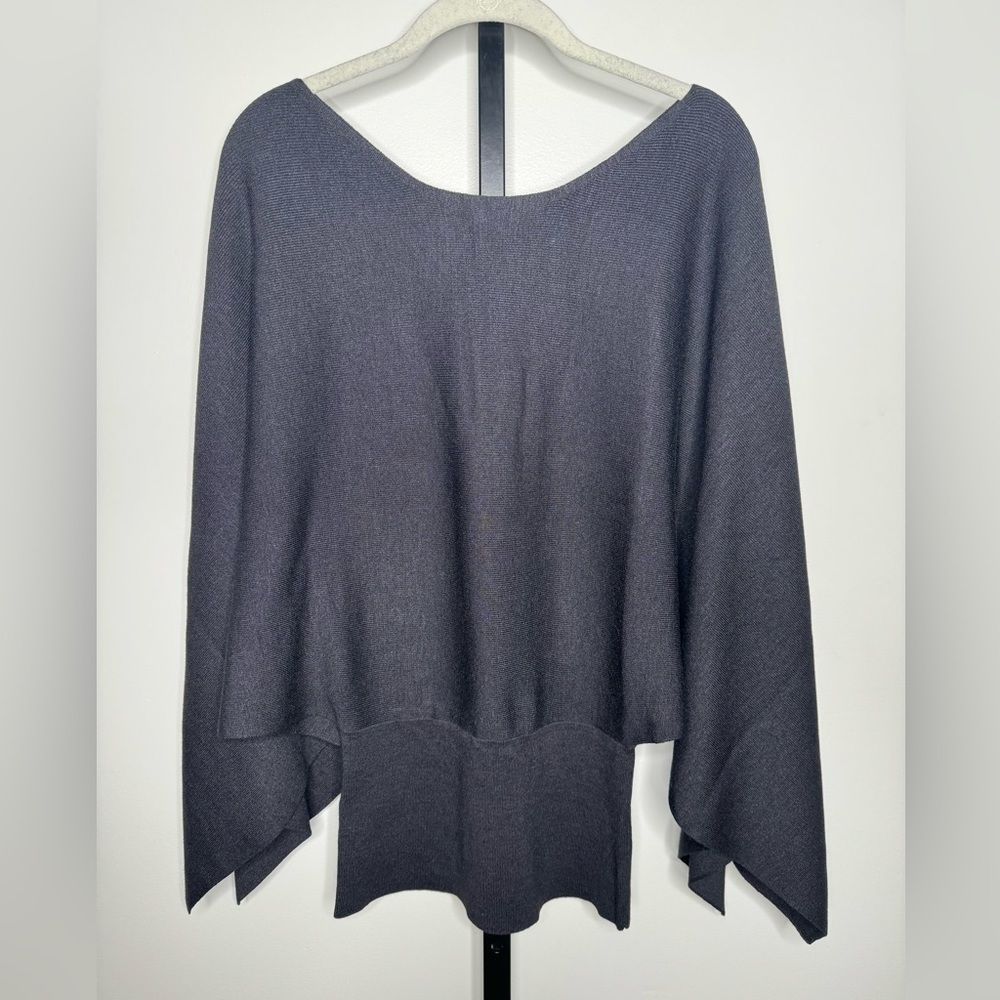 Max Studio Black Wide Sleeve Poncho Sweater - Size Small